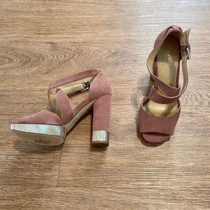 Michael Kors Pink Chunky Suede Heels